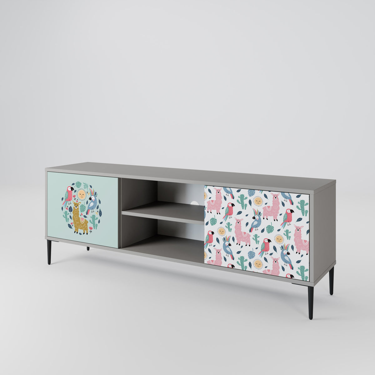 COLORFUL ALPACAS Mueble de TV de 2 Puertas