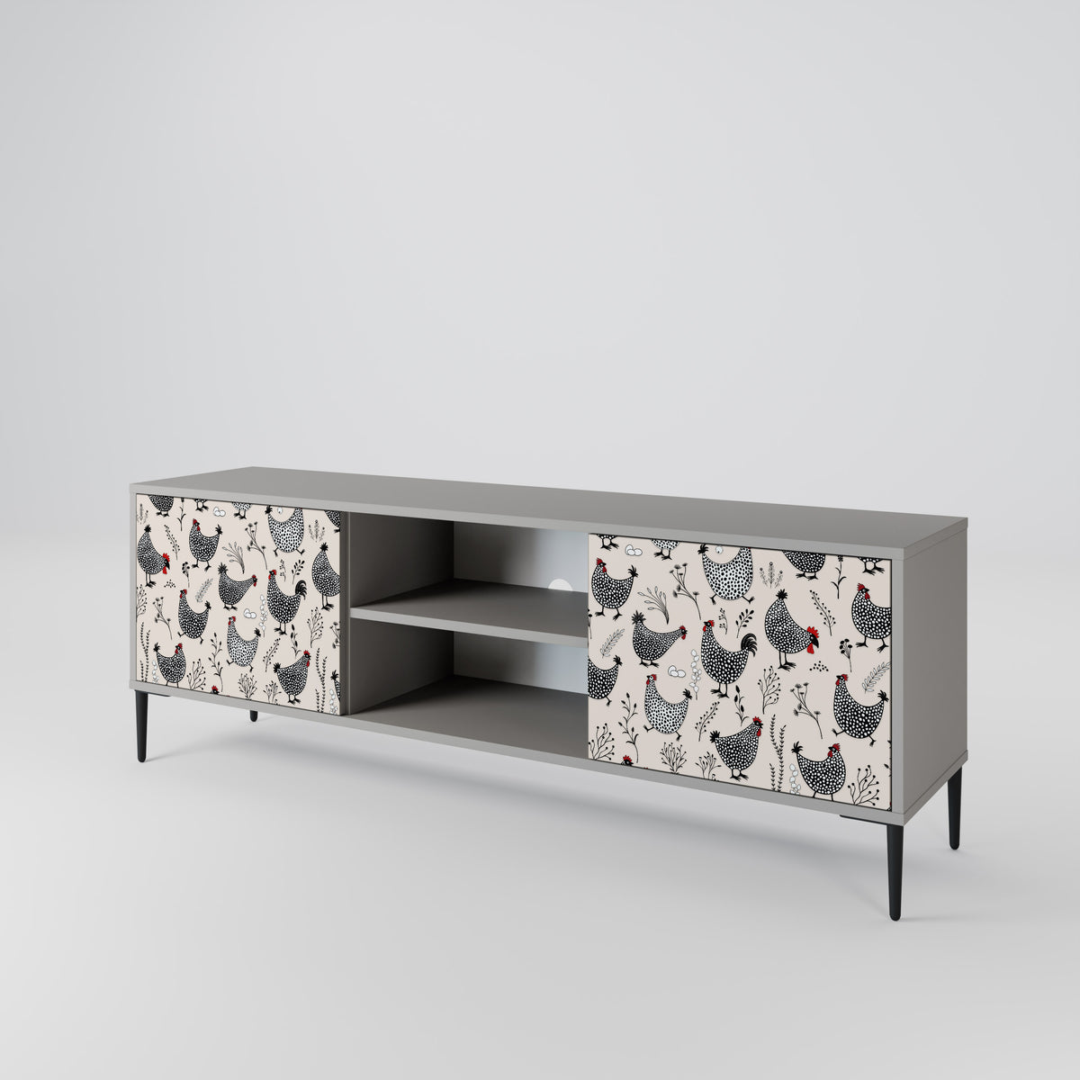 HAPPY HENS Mueble de TV de 2 Puertas