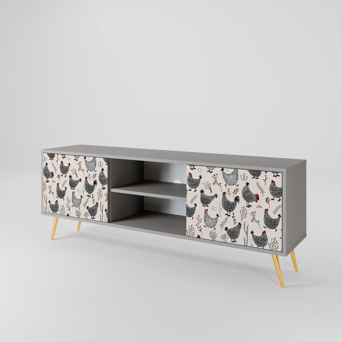 HAPPY HENS Mueble de TV de 2 Puertas