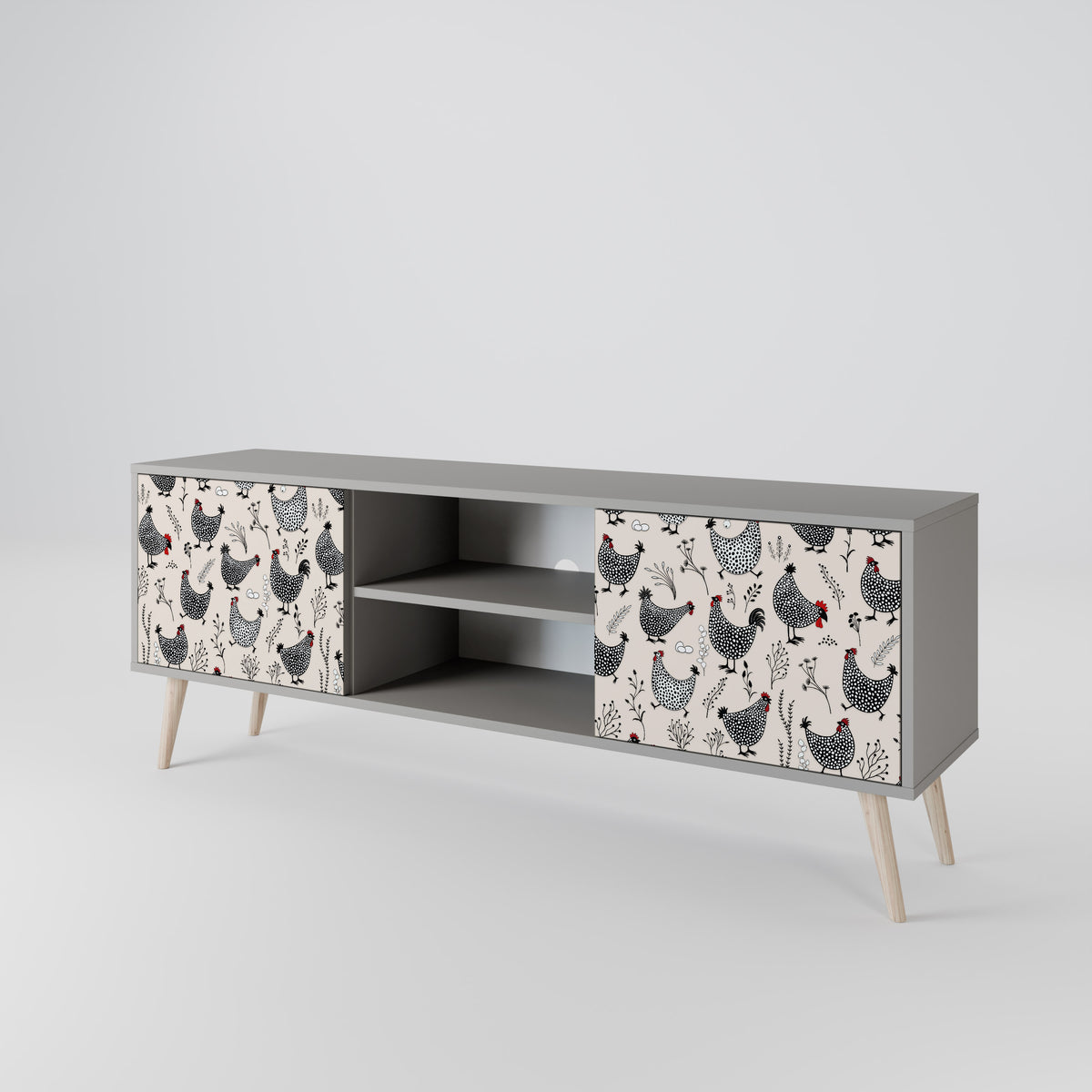 HAPPY HENS Mueble de TV de 2 Puertas