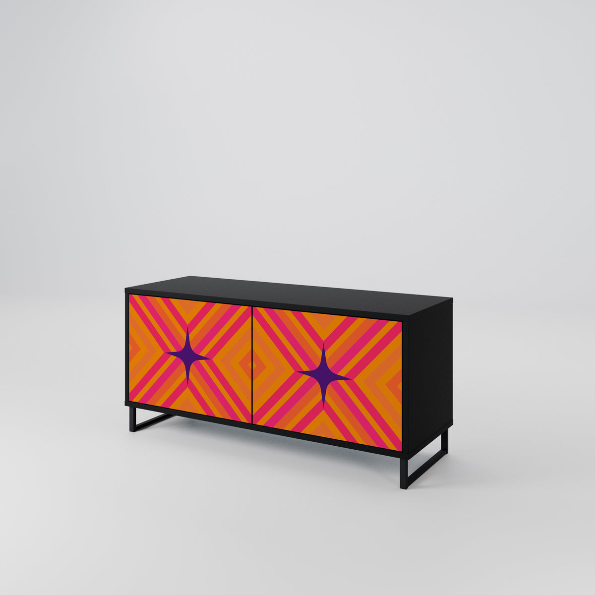 GEOMETRIC BRILLIANCE Mueble de TV Compacto de 2 puertas