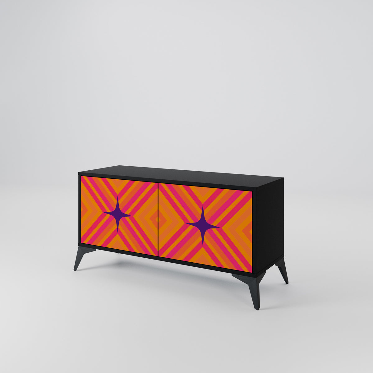 GEOMETRIC BRILLIANCE Mueble de TV Compacto de 2 puertas