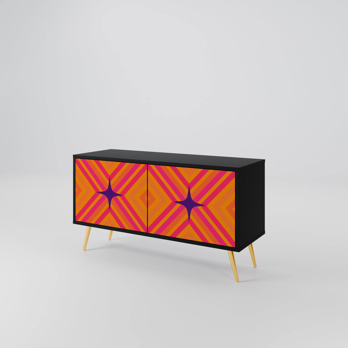 GEOMETRIC BRILLIANCE Mueble de TV Compacto de 2 puertas