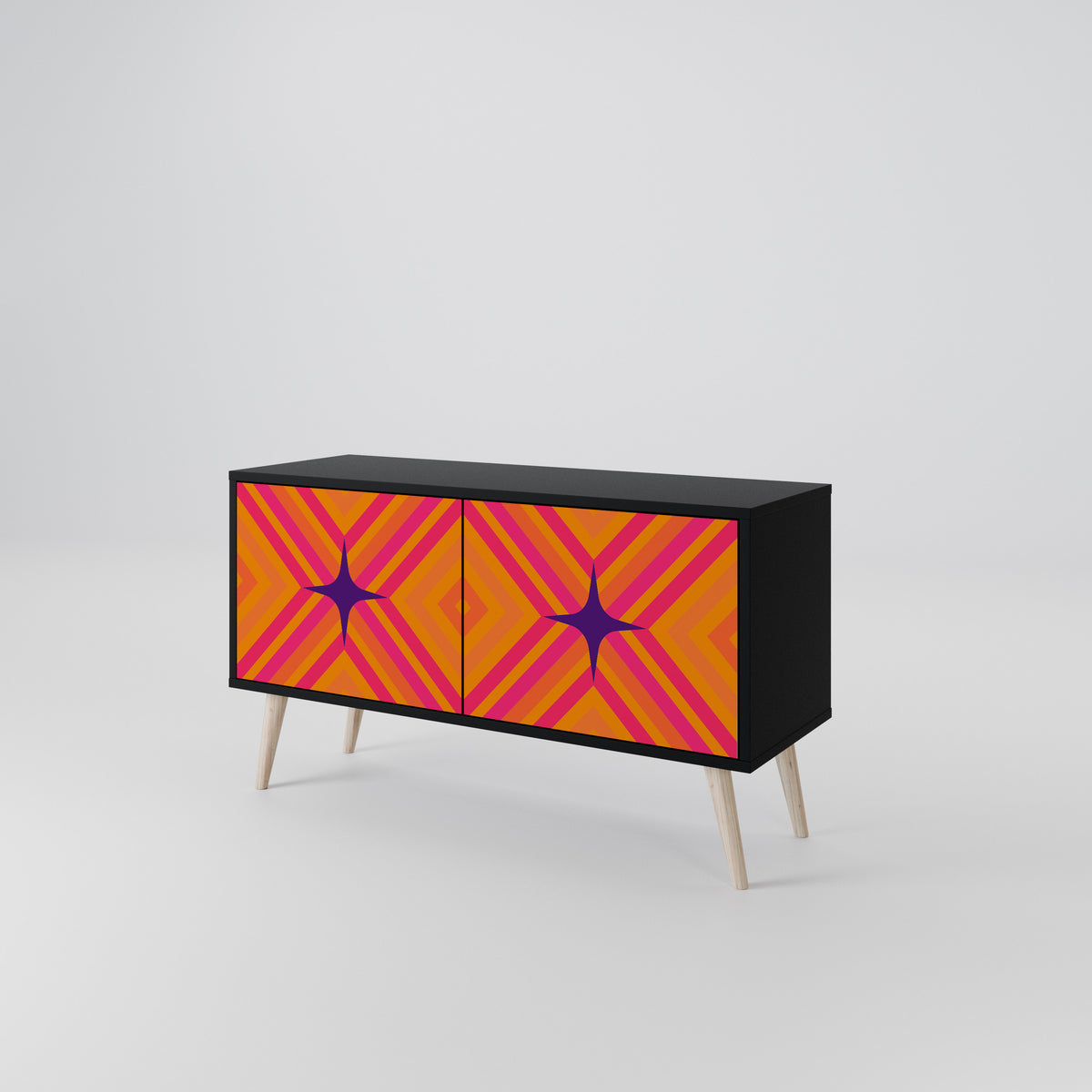 GEOMETRIC BRILLIANCE Mueble de TV Compacto de 2 puertas
