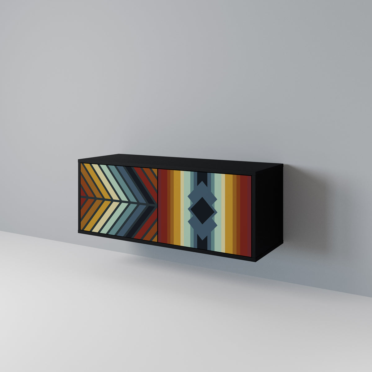 INDIGENOUS ZIGZAG Mueble de TV Compacto de 2 puertas