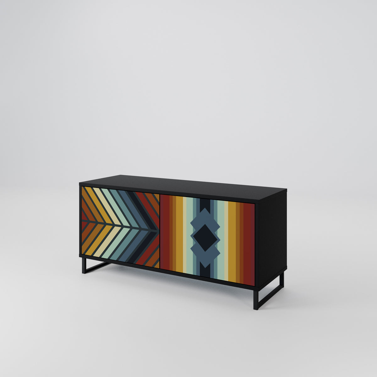 INDIGENOUS ZIGZAG Mueble de TV Compacto de 2 puertas