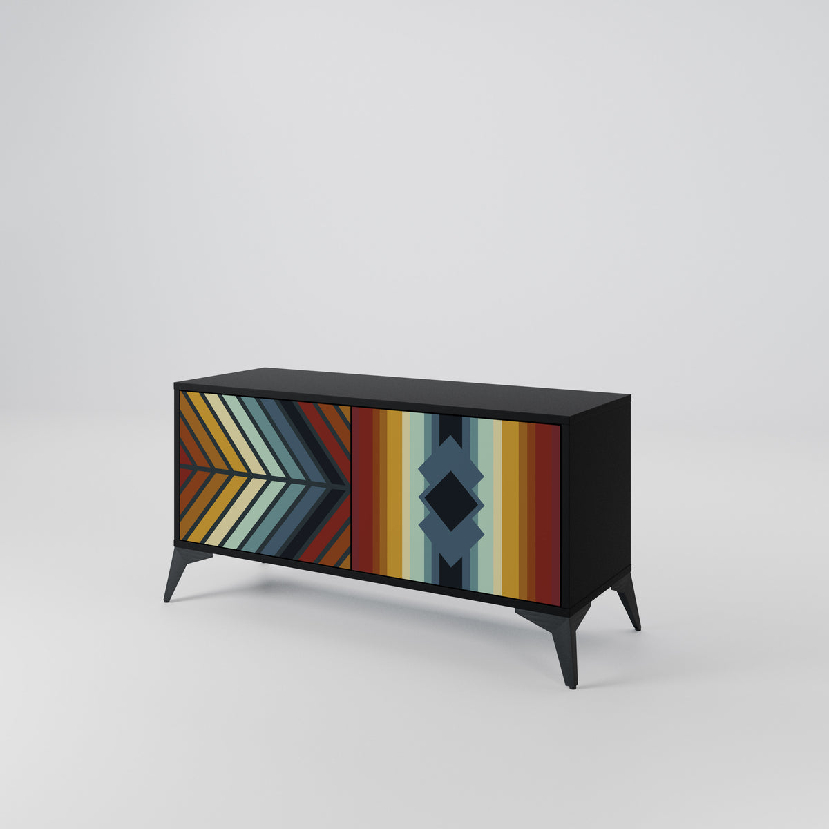 INDIGENOUS ZIGZAG Mueble de TV Compacto de 2 puertas