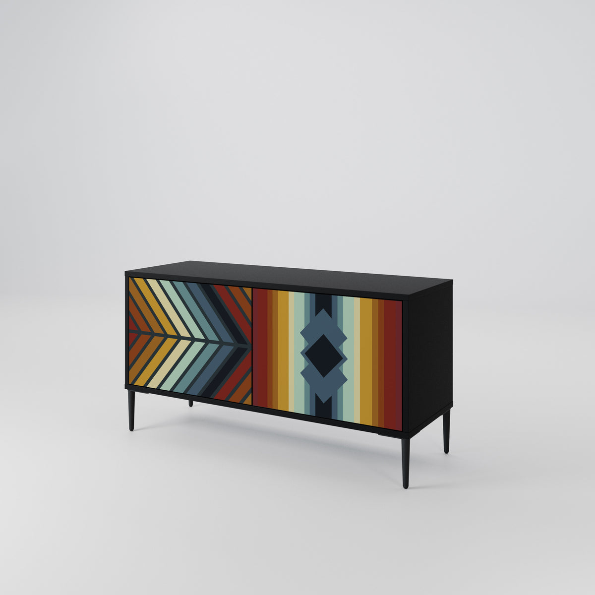 INDIGENOUS ZIGZAG Mueble de TV Compacto de 2 puertas