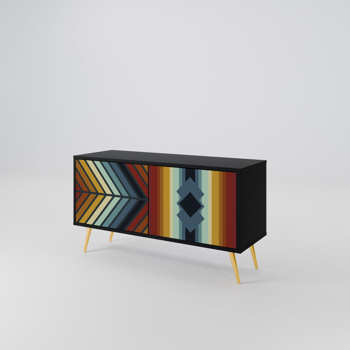 INDIGENOUS ZIGZAG Mueble de TV Compacto de 2 puertas