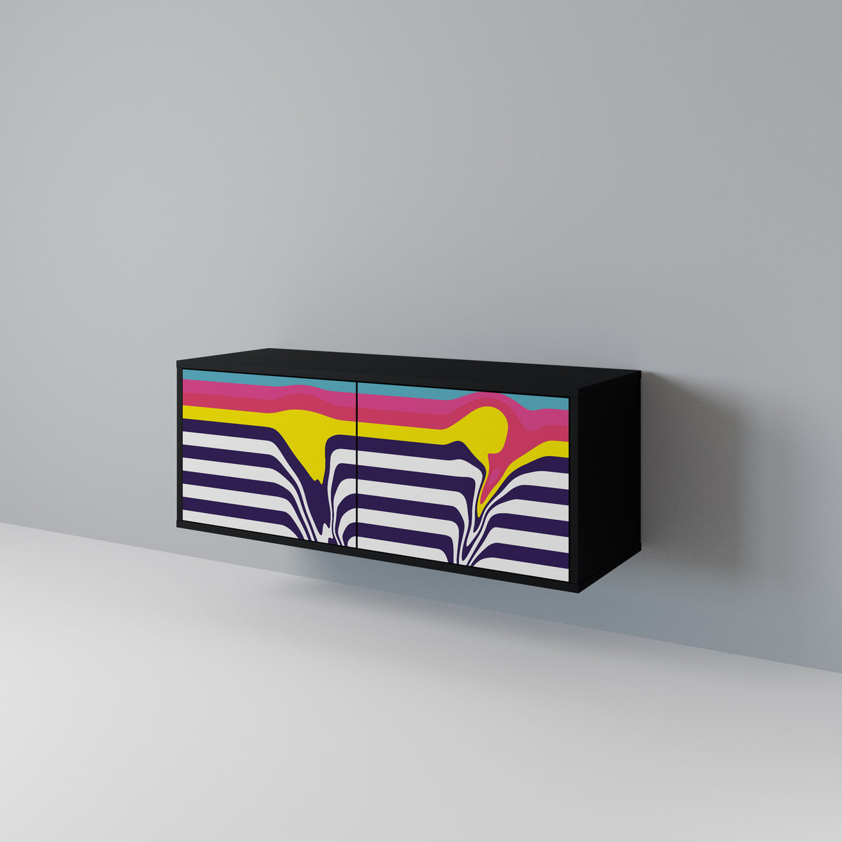 COLORFUL DIVERSION Mueble de TV Compacto de 2 puertas