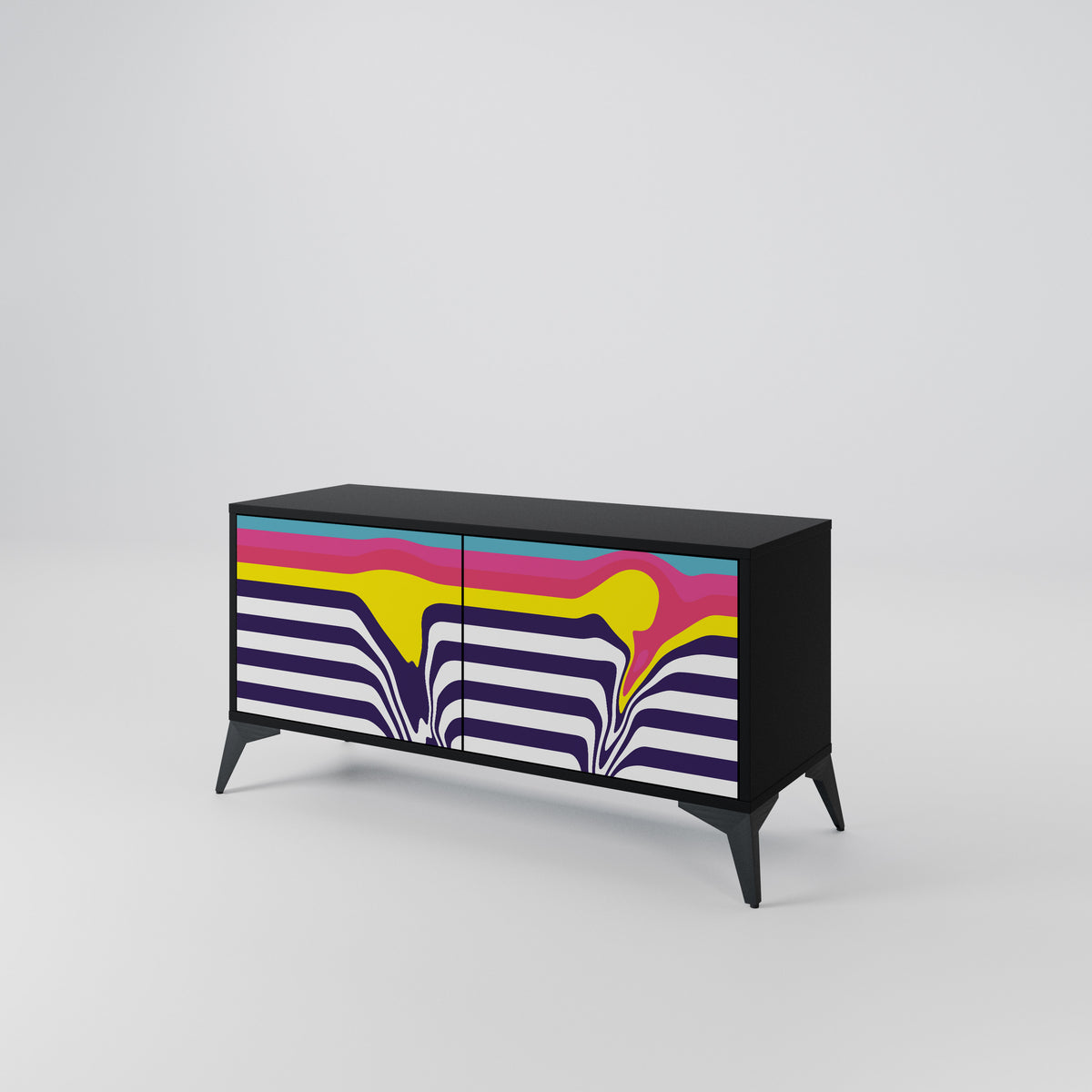 COLORFUL DIVERSION Mueble de TV Compacto de 2 puertas