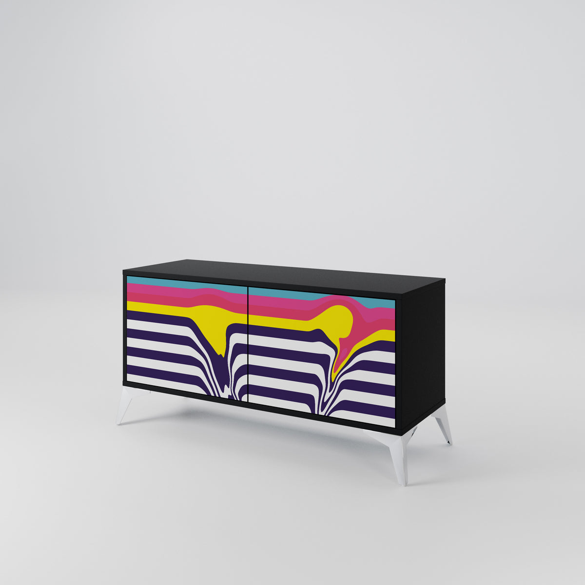 COLORFUL DIVERSION Mueble de TV Compacto de 2 puertas