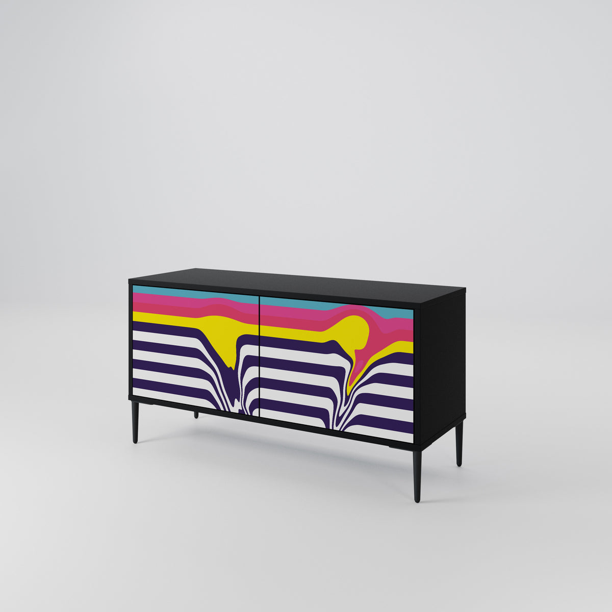 COLORFUL DIVERSION Mueble de TV Compacto de 2 puertas