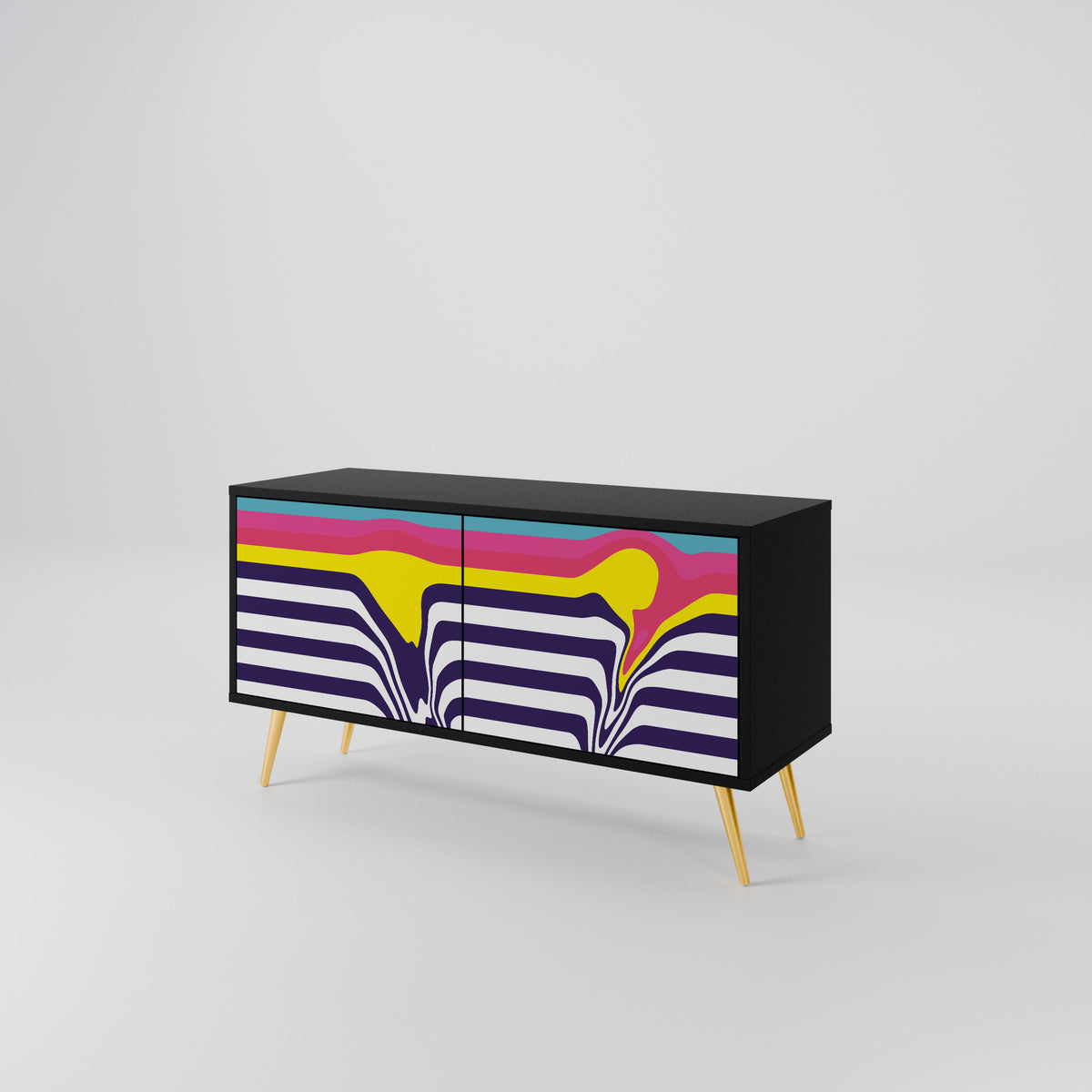 COLORFUL DIVERSION Mueble de TV Compacto de 2 puertas