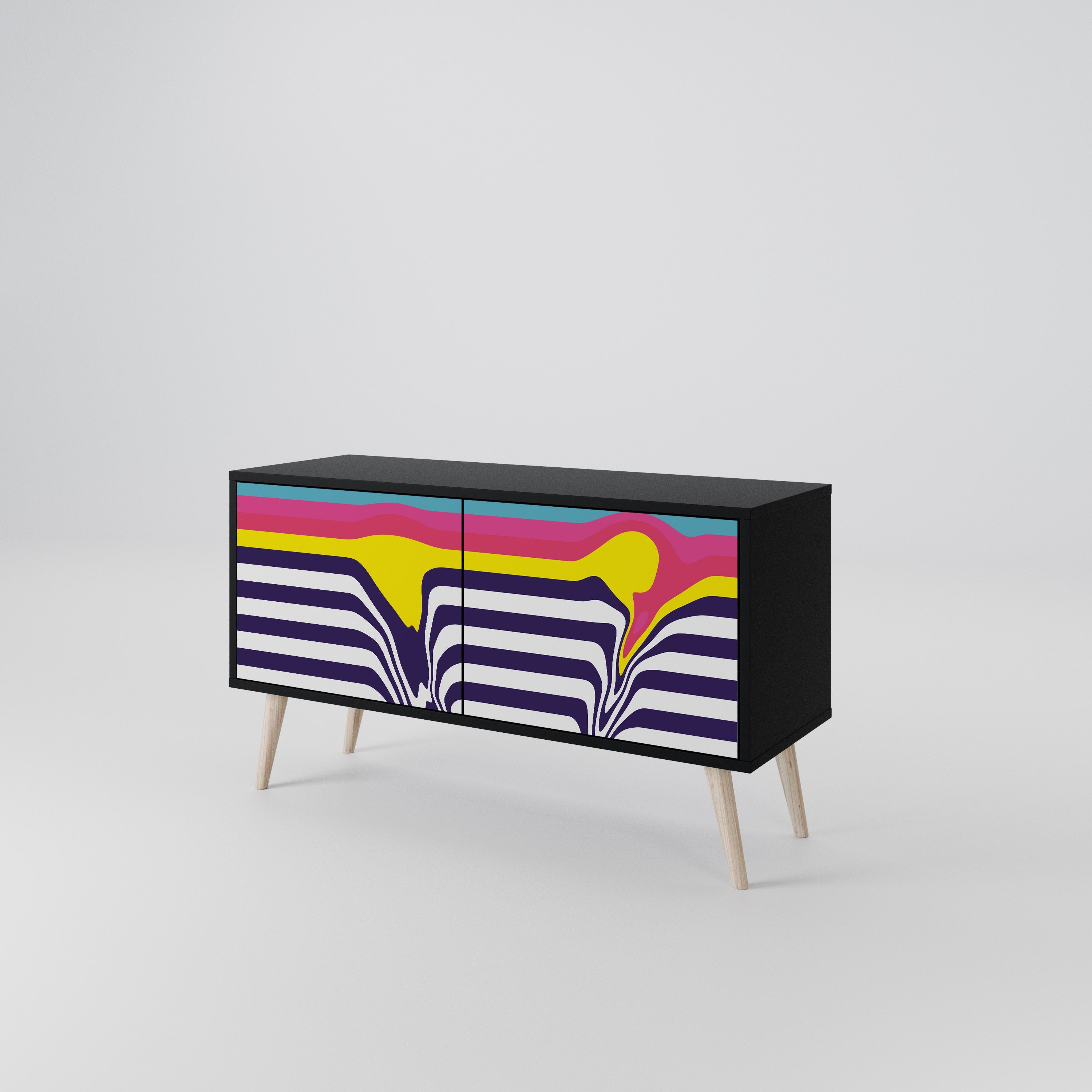 COLORFUL DIVERSION Compact 2-Door TV Cabinet