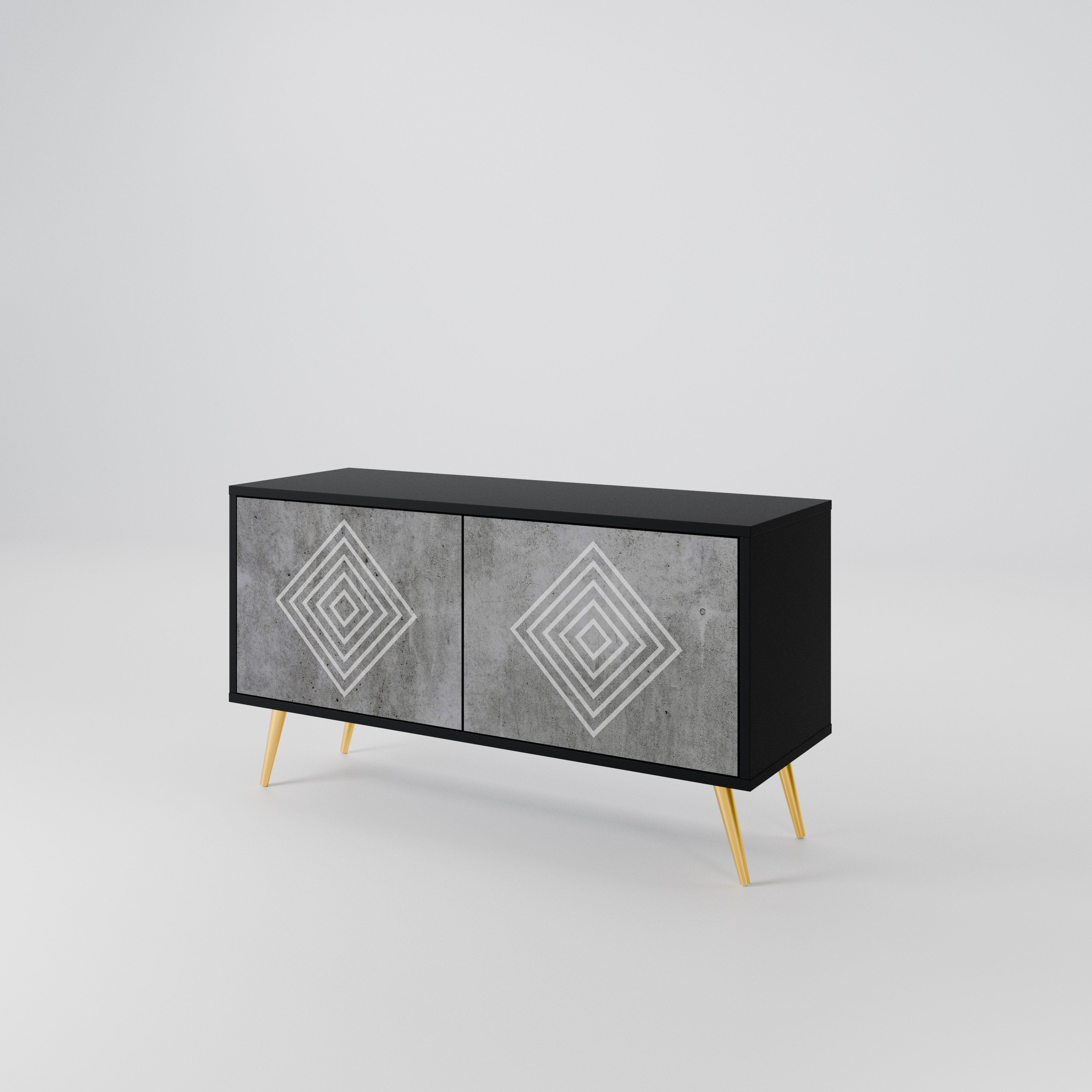 POLYGONAL ARTISTRY Compact 2-Door TV Cabinet