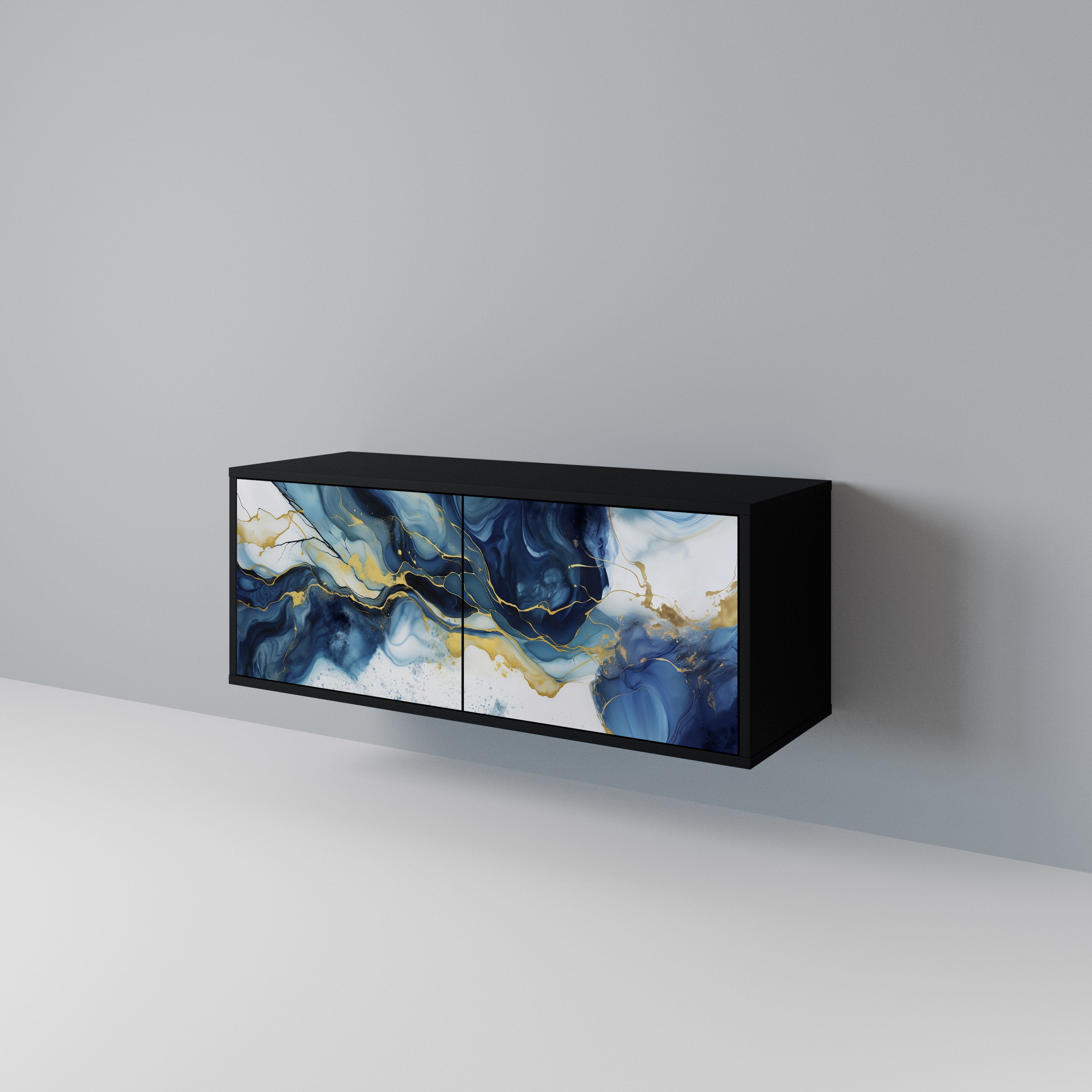 INKY MARBLE Compact 2-Door TV Cabinet