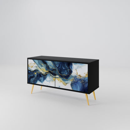 INKY MARBLE Mueble de TV Compacto de 2 puertas