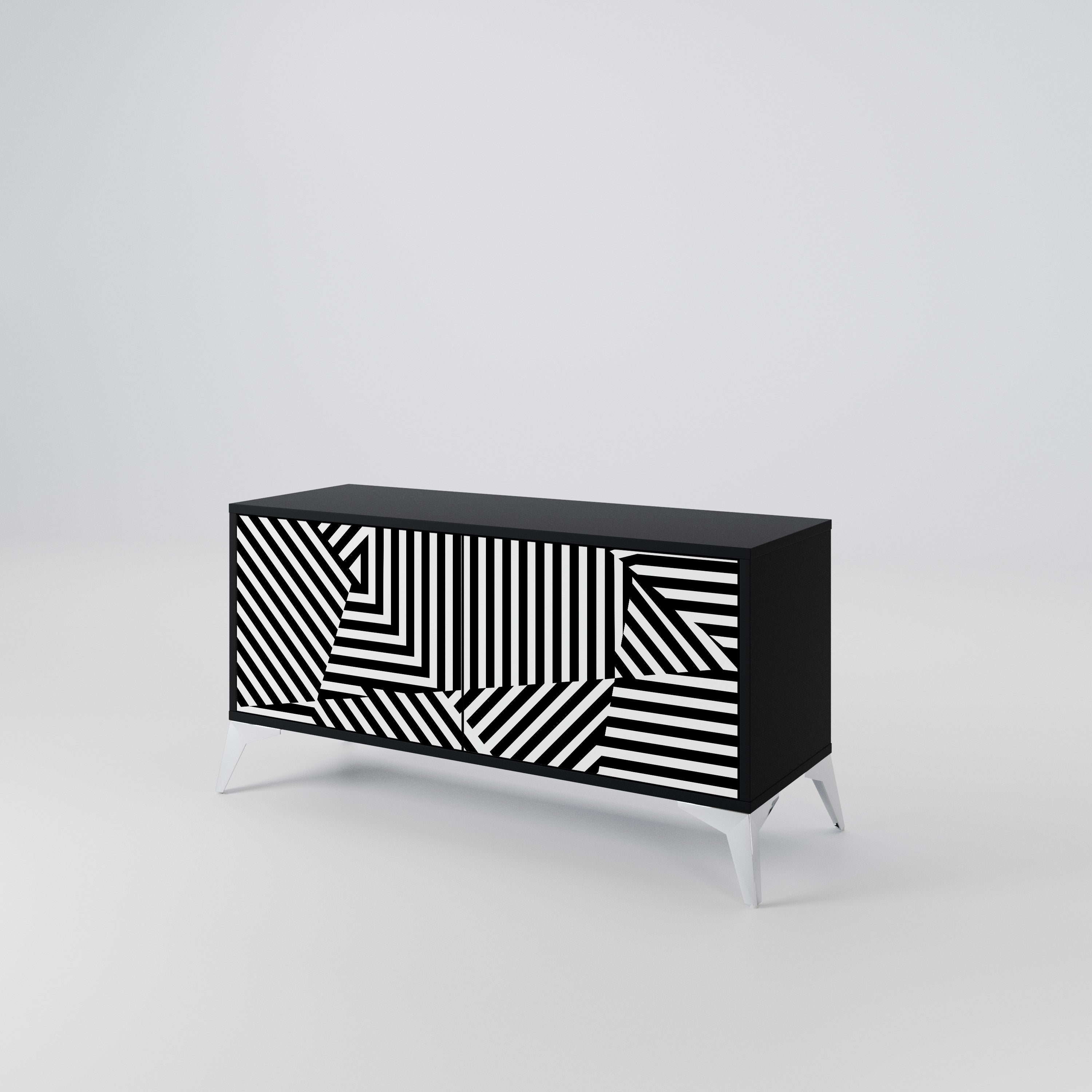 ILLUSIONARY LATTICE Compact 2-Door TV Cabinet