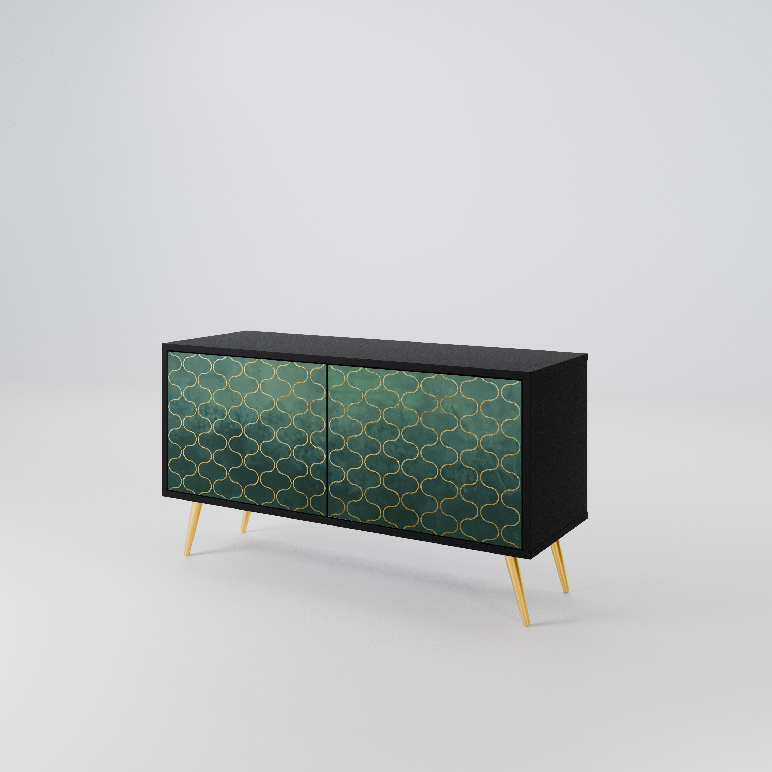 TESSELATED GREENERY Compact 2-Door TV Cabinet
