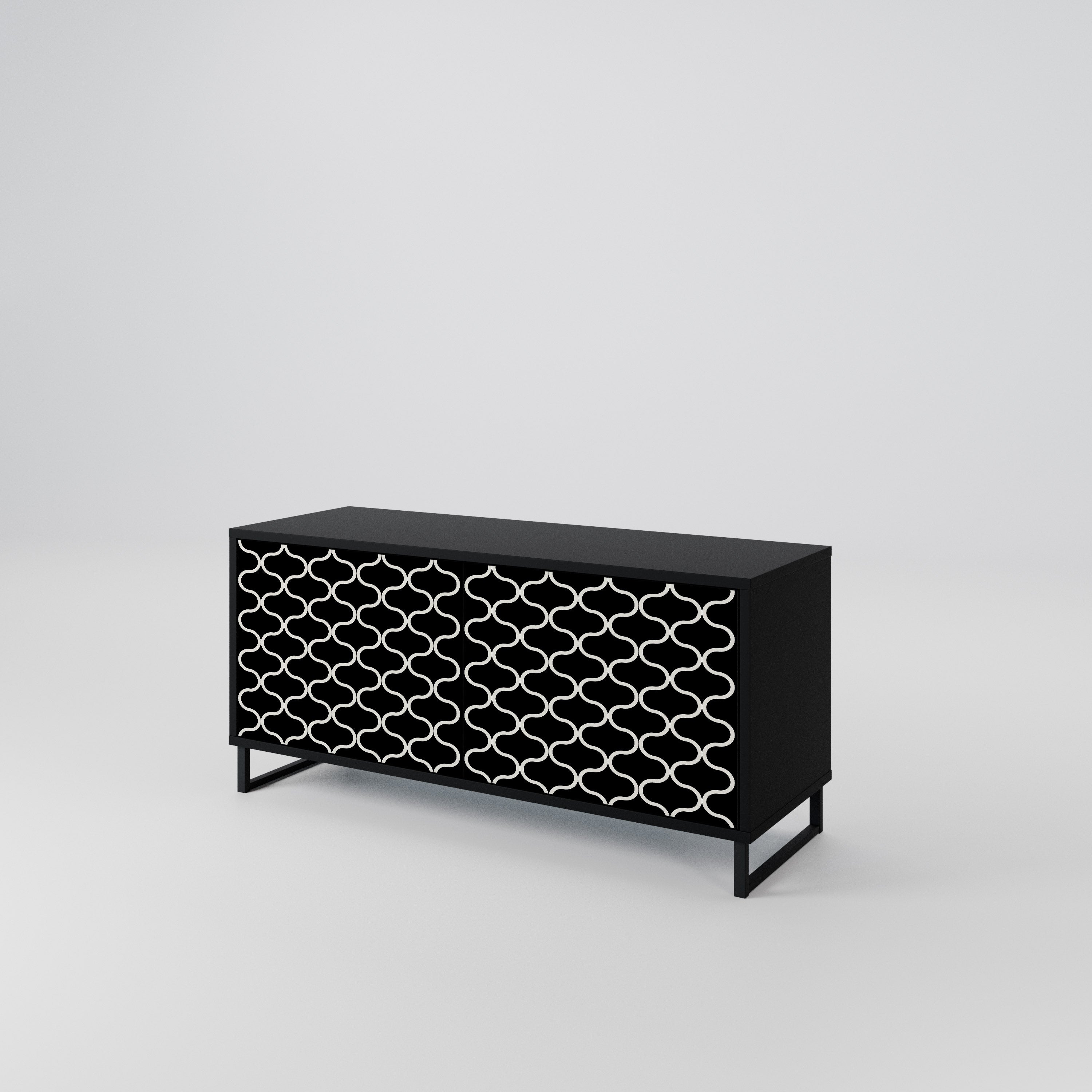 TESSELATED BLACKNESS Compact 2-Door TV Cabinet
