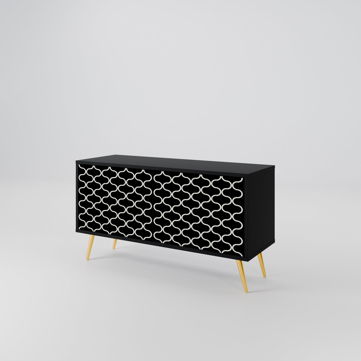 TESSELATED BLACKNESS Compact 2-Door TV Cabinet