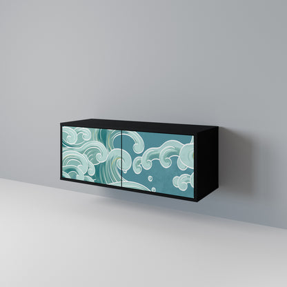 ASIAN SWAY Mueble de TV Compacto de 2 puertas