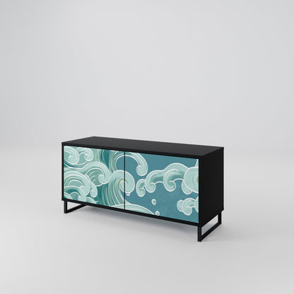 ASIAN SWAY Mueble de TV Compacto de 2 puertas
