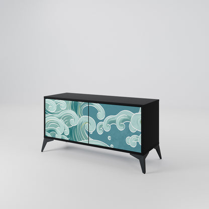 ASIAN SWAY Mueble de TV Compacto de 2 puertas
