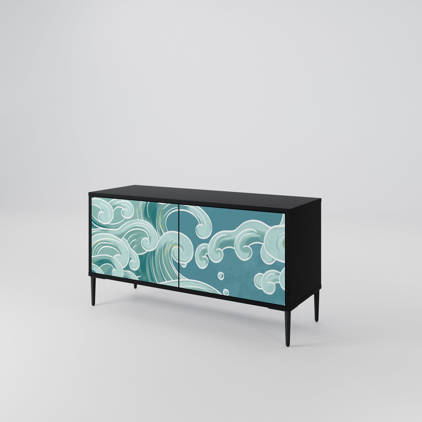 ASIAN SWAY Mueble de TV Compacto de 2 puertas
