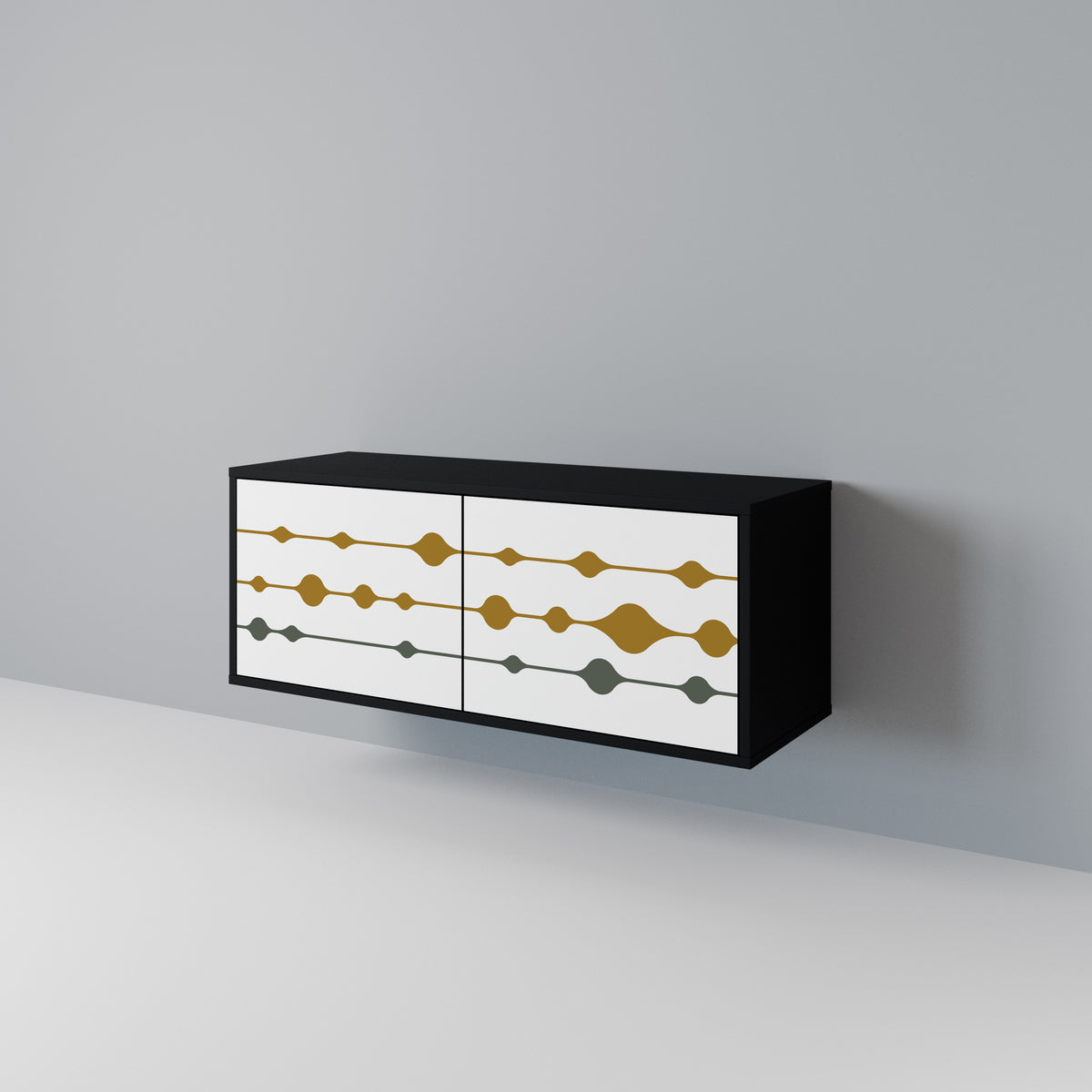 VIVID TONE Mueble de TV Compacto de 2 puertas
