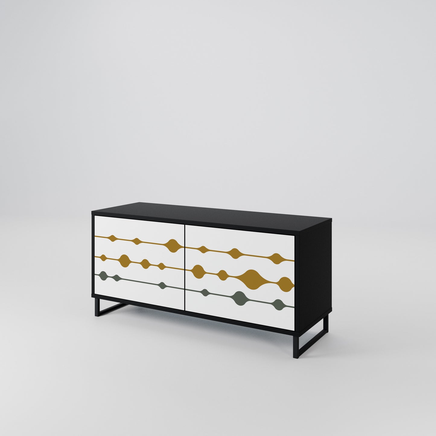 VIVID TONE Mueble de TV Compacto de 2 puertas