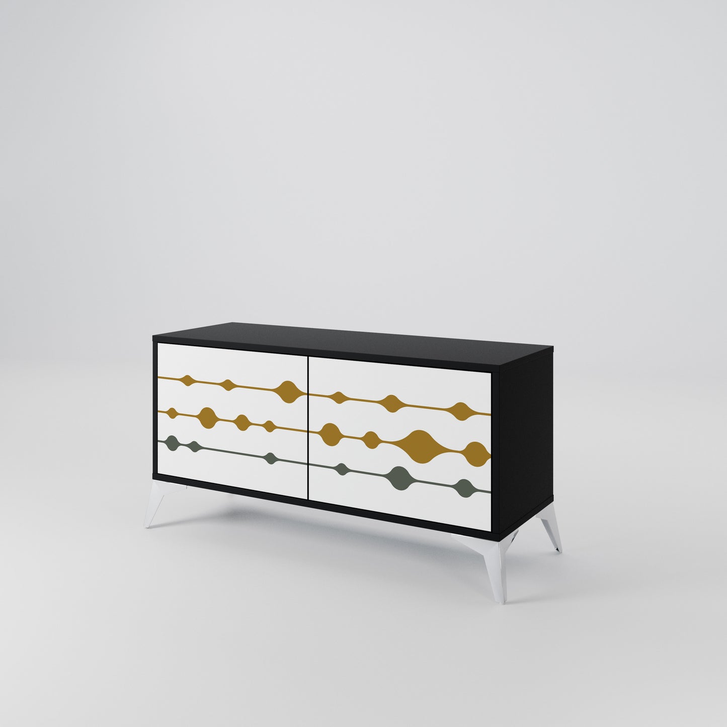 VIVID TONE Mueble de TV Compacto de 2 puertas