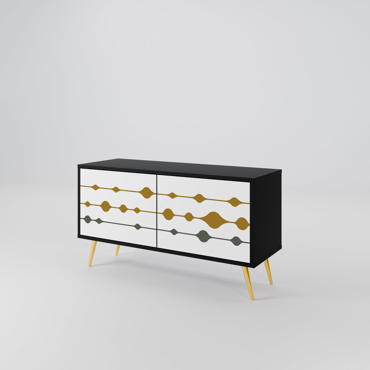 VIVID TONE Mueble de TV Compacto de 2 puertas