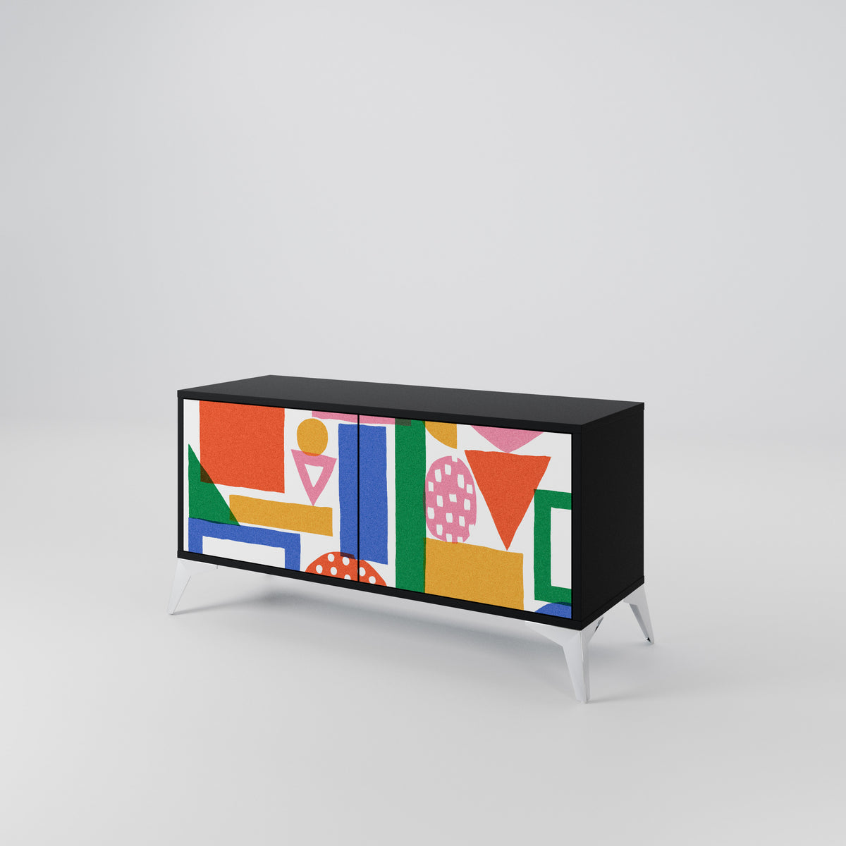 GEOMETRIC GLIMMER Mueble de TV Compacto de 2 puertas