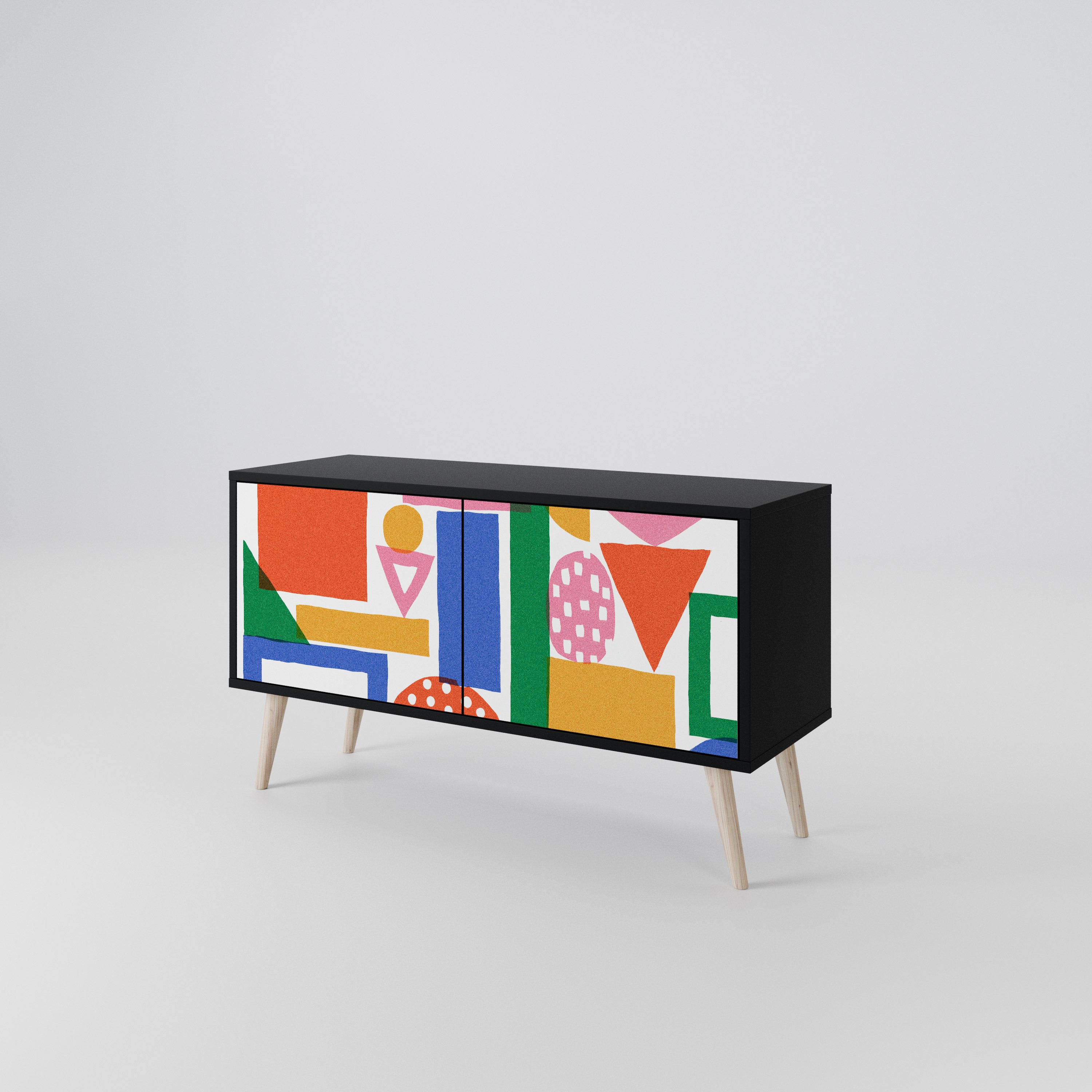 GEOMETRIC GLIMMER Compact 2-Door TV Cabinet