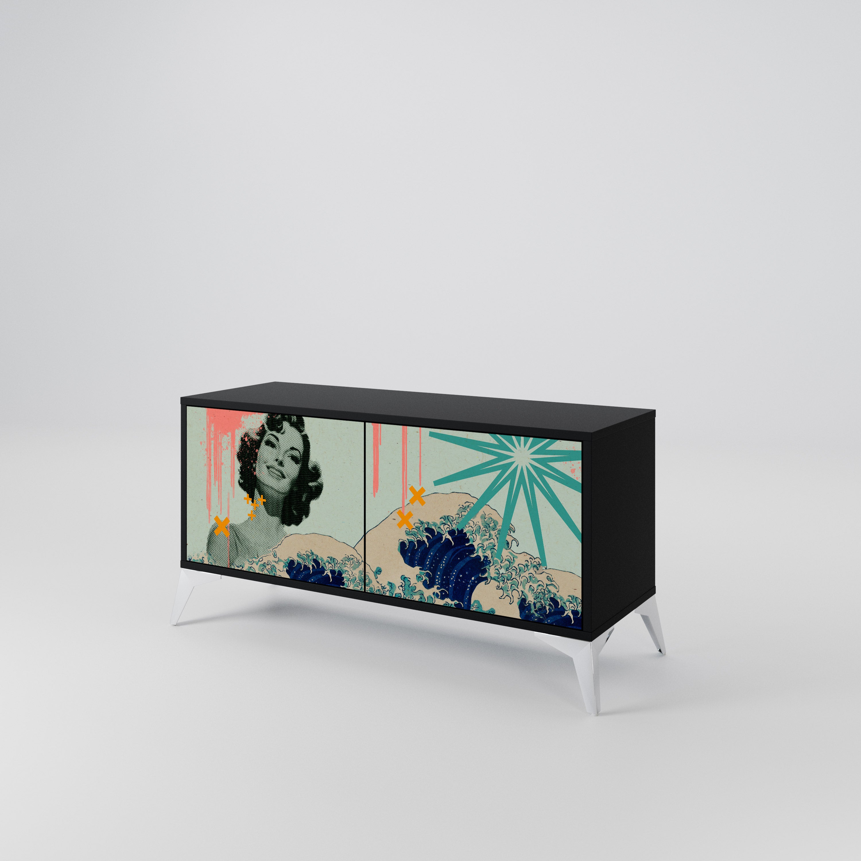 KANAGAWA BEAUTY Compact 2-Door TV Cabinet