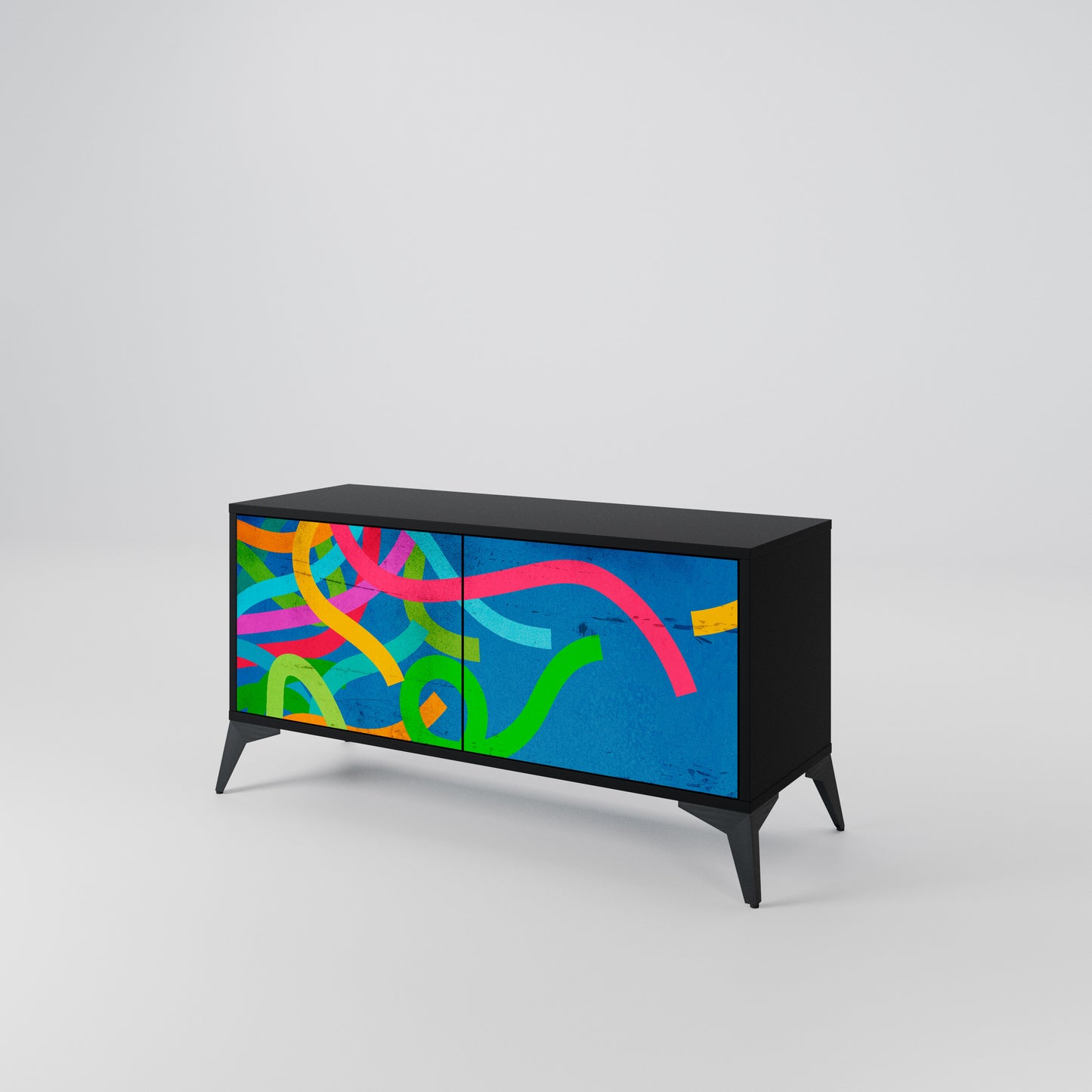 STREAMER TANGLE Mueble de TV Compacto de 2 puertas