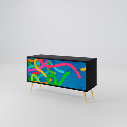STREAMER TANGLE Mueble de TV Compacto de 2 puertas