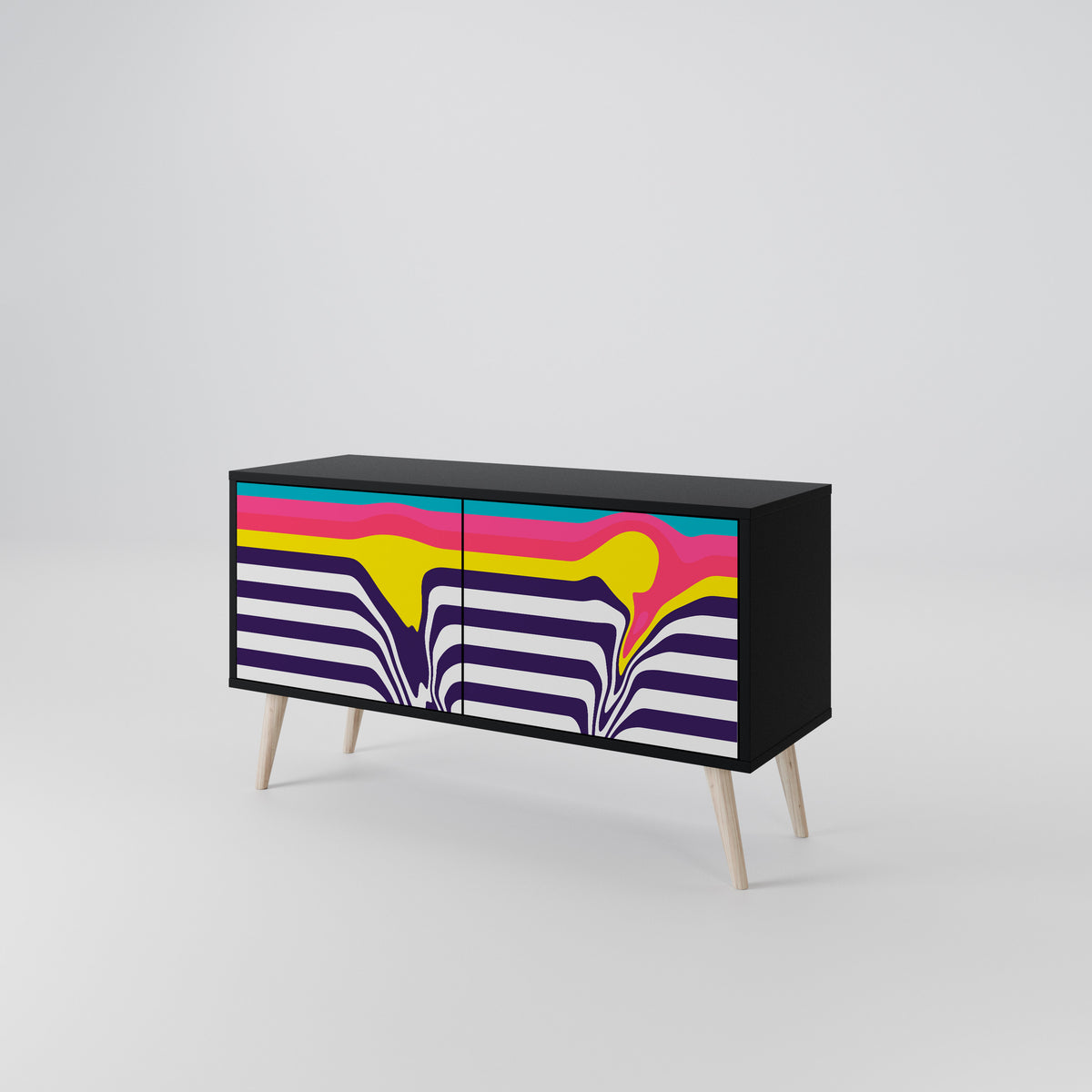 TONE COLLAPSE Mueble de TV Compacto de 2 puertas