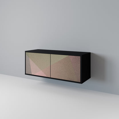 BEIGE GEOMETRY Mueble de TV Compacto de 2 puertas