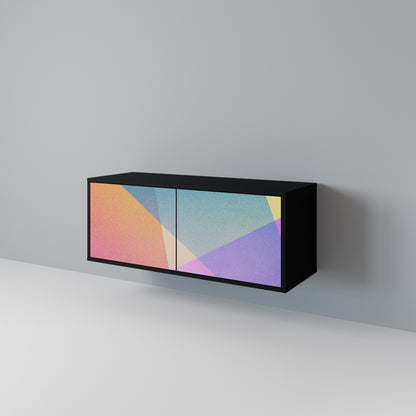 BRIGHT GEOMETRY Mueble de TV Compacto de 2 puertas