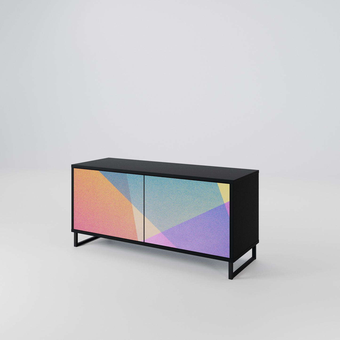 BRIGHT GEOMETRY Mueble de TV Compacto de 2 puertas