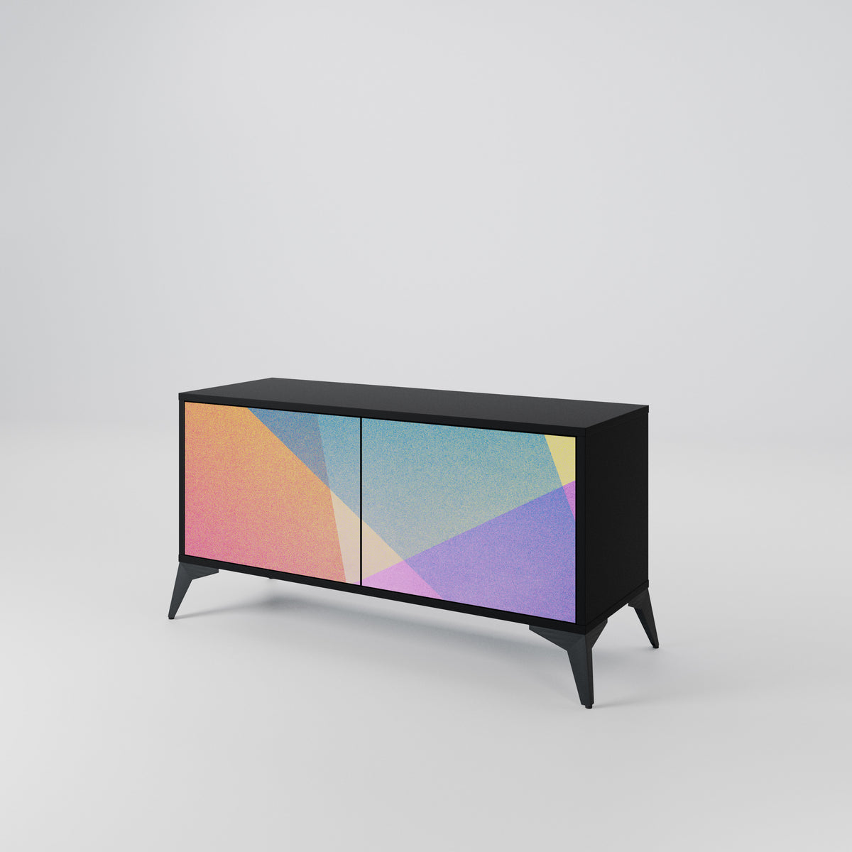 BRIGHT GEOMETRY Mueble de TV Compacto de 2 puertas