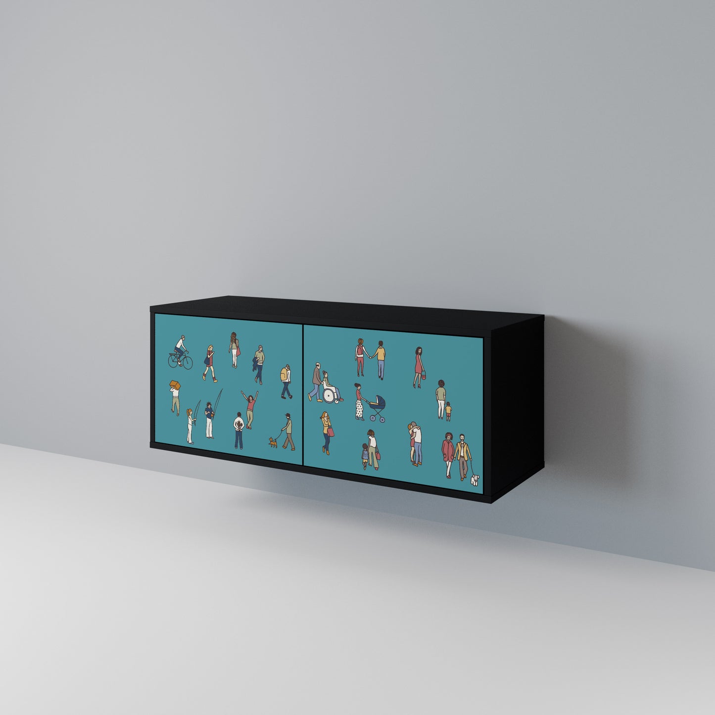 COLLECTIVE STREAM Mueble de TV Compacto de 2 puertas