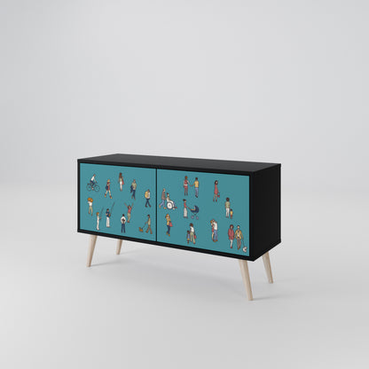 COLLECTIVE STREAM Mueble de TV Compacto de 2 puertas