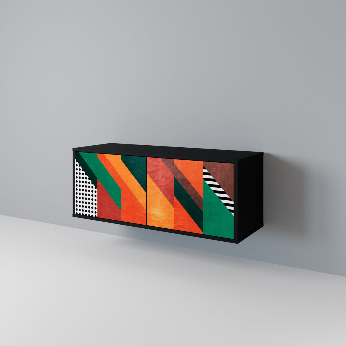 MAKESHIFT ARTISTRY Mueble de TV Compacto de 2 puertas