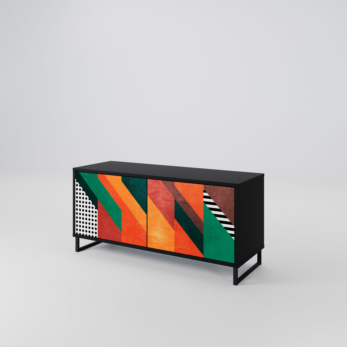 MAKESHIFT ARTISTRY Mueble de TV Compacto de 2 puertas