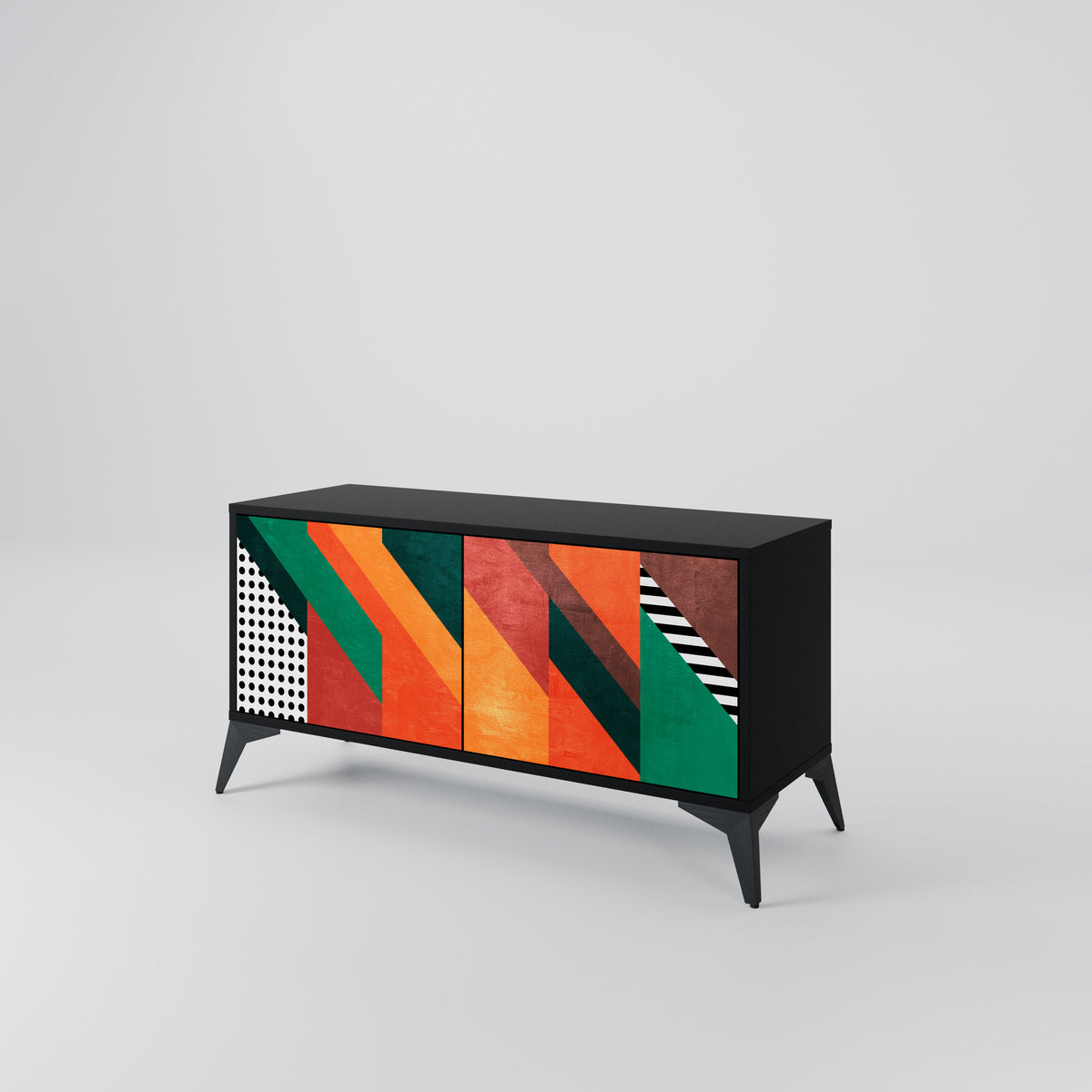 MAKESHIFT ARTISTRY Mueble de TV Compacto de 2 puertas