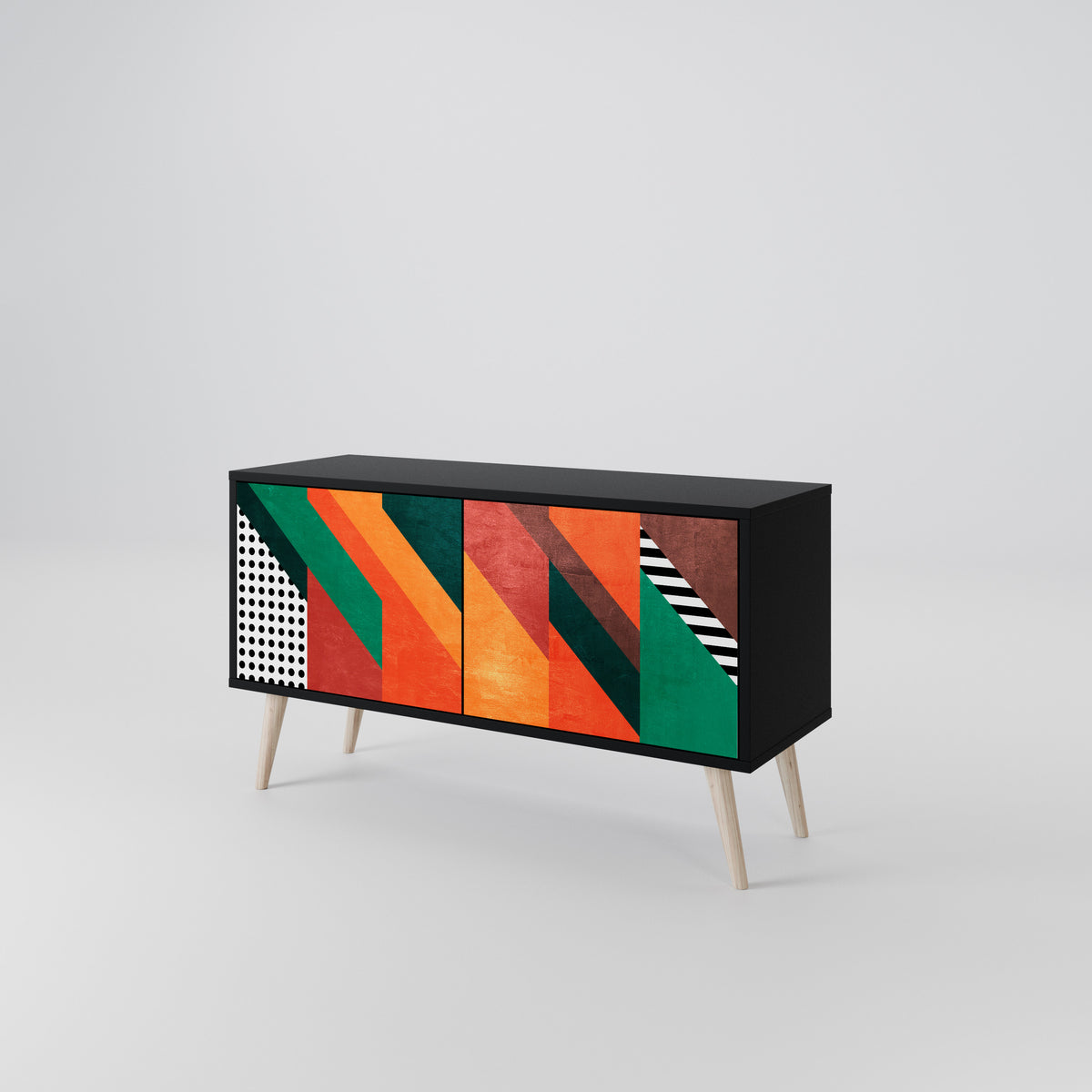 MAKESHIFT ARTISTRY Mueble de TV Compacto de 2 puertas
